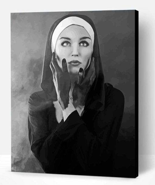 Black And White Nun Paint By Number