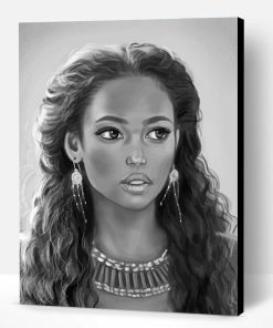 Black And White Gorgeous Woman Paint By Number