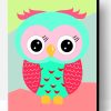 Teal And Pink Owl Paint By Number