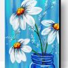 Daisies In Blue Jar Paint By Number