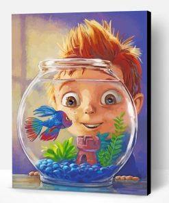 Boy And Fish Paint By Number