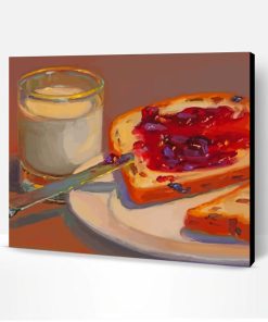 Bread And Milk Still Life Paint By Number