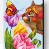 Cat And Butterflies Paint By Number