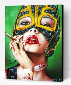 Cat Woman Smoking Paint By Number