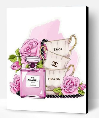 Chanel Perfume And Bougie Cups Paint By Number