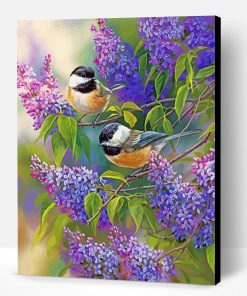 Chickadees And Lilacs Paint By Number