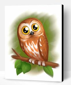 Cute Brown Owl Paint By Number