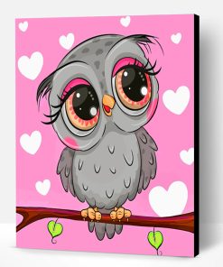 Cute Grey Owl Paint By Number
