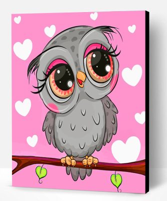 Cute Grey Owl Paint By Number