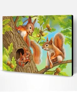 Cute Squirrels Paint By Number