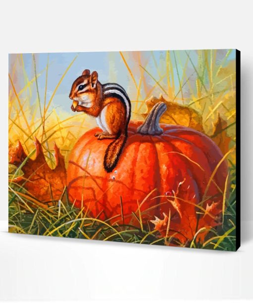 Fall Chipmunk Paint by number