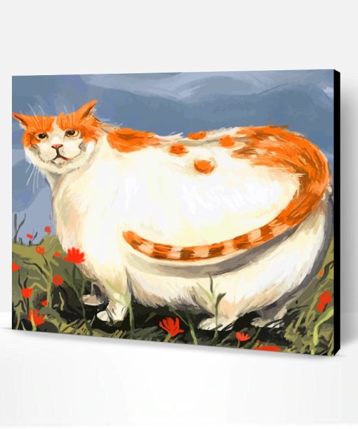 Fat Domestic Long Haired Cat Paint By Number