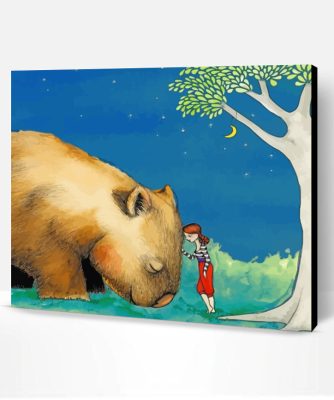 Girl And Wombat Paint By Number