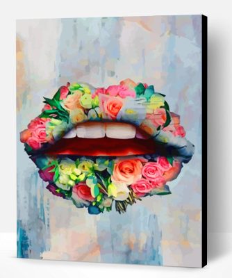 Floral Lips Paint By Number