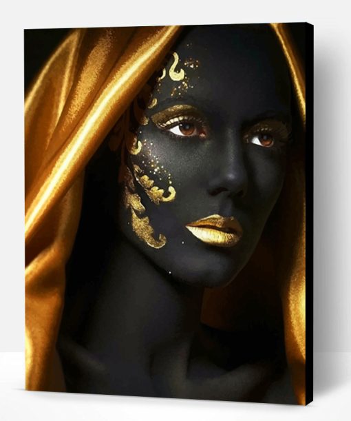 Golden Black Woman Paint By Number