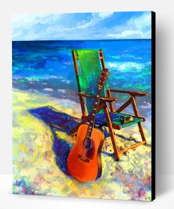Guitar And Beach Chair Paint By Number