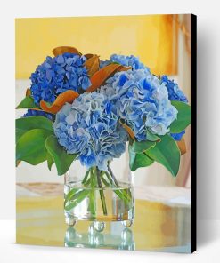 Lemons In Vases WIth Hydrangea Flowers Paint By Number