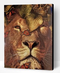 King Lion And Butterflies Paint By Number