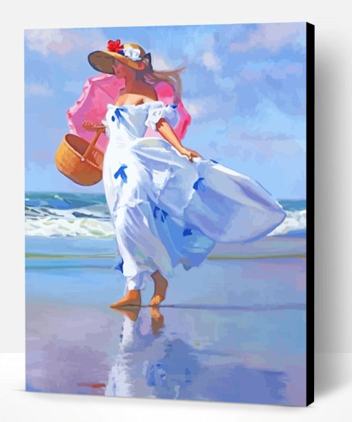 Lady On The Beach Paint By Number