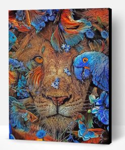 Lion Parrots And Fishes Paint By Number