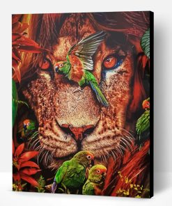 Lion And Parrots Paint By Number