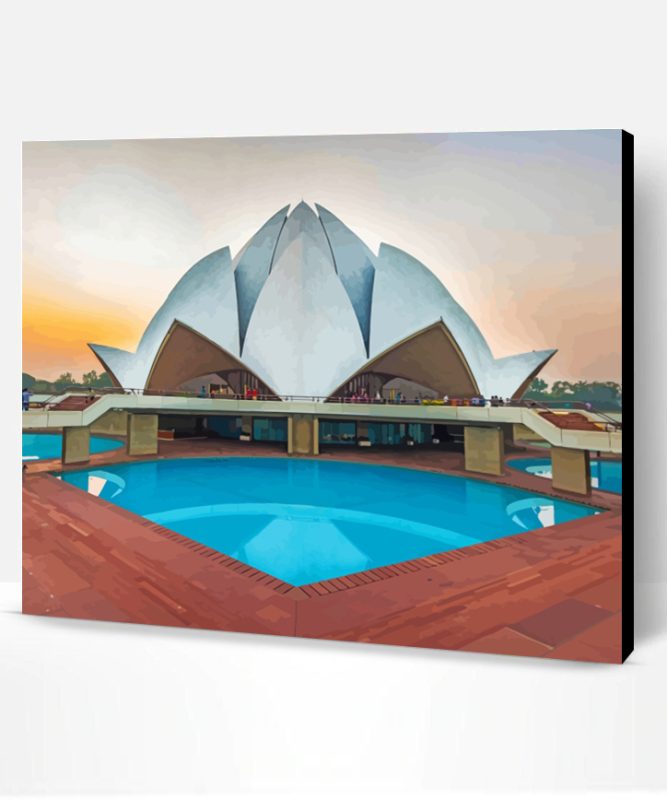 Lotus Temple India Paint By Number