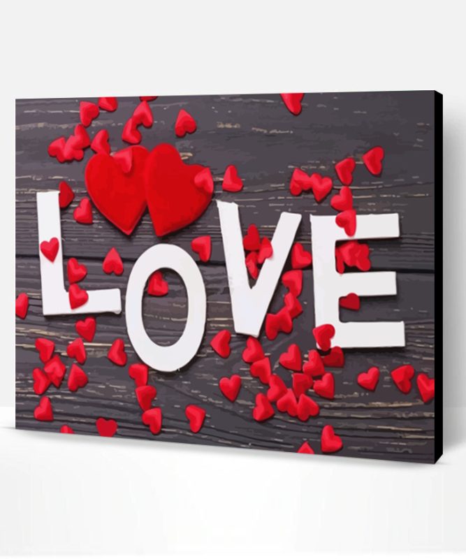 Love And Red Hearts Paint By Number