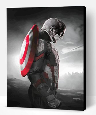 Monochrome Captain America Paint By Number