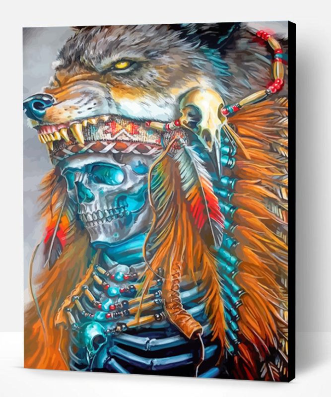 Native American Wolf Skull Paint By Number