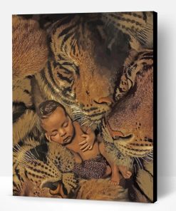 Newborn And Tigers Paint By Number