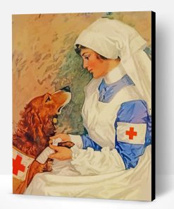 Nurse And Golden Retriever Paint By Number