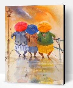 Old Women And Umbrellas Paint By Number