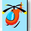 Orange Helicopter Paint By Number