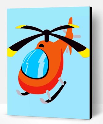 Orange Helicopter Paint By Number