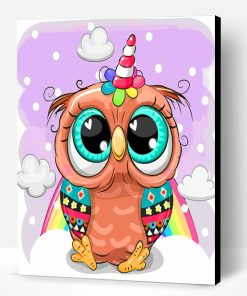 Owl With A Unicorn Horn Paint By Number