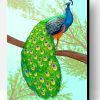 Peacock On A Branch Paint By Number