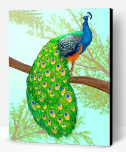 Peacock On A Branch Paint By Number