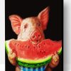 Pig Eating Watermelon Paint By Number