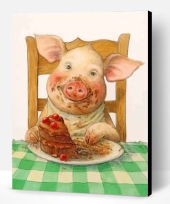 Pig Eating Cake Paint By Number