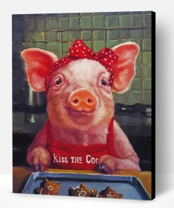 Pig Making Cookies Paint By Number