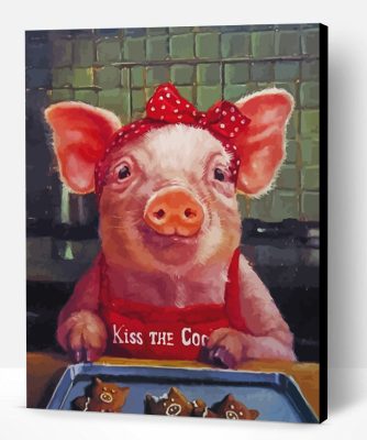 Pig Making Cookies Paint By Number