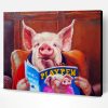 Pig Reading A Magazine Paint By Number