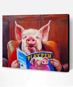 Pig Reading A Magazine Paint By Number