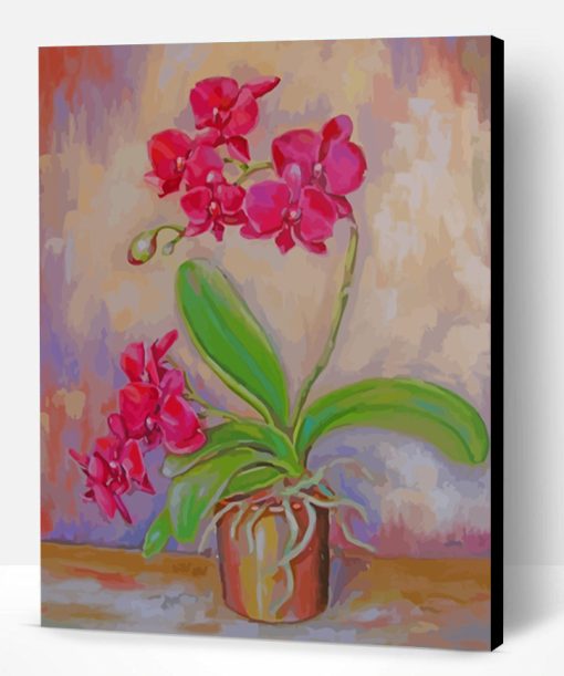 Pink Orchid Flower Paint By Number