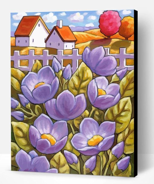 Purple Flowers Paint By Number