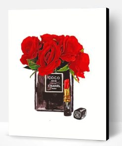 Red Flowers Chanel Noir Paint By Number