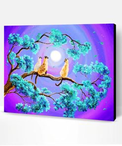 Siamese Cats In Moonlight Paint By Number