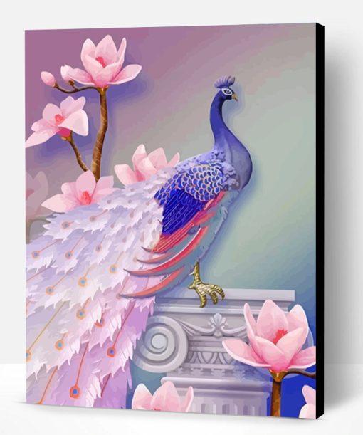 Soft Purple Peacock Paint By Number