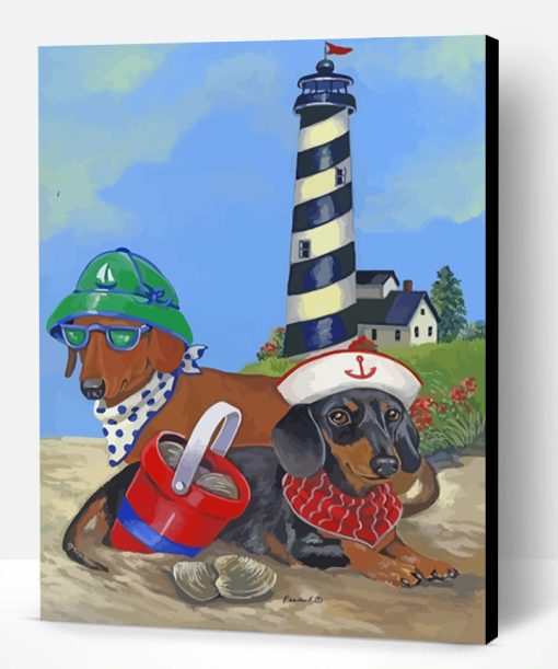 Summer Dachshund Dogs Paint By Number