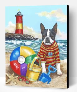 Summertime With Boston Terrier Paint By Number